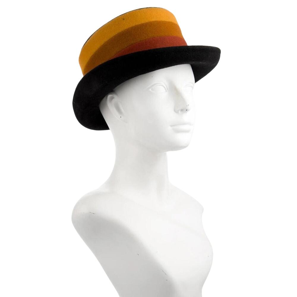 Striped Chapeaux Motsch Pour Hermés Fedora Hat Sz 57